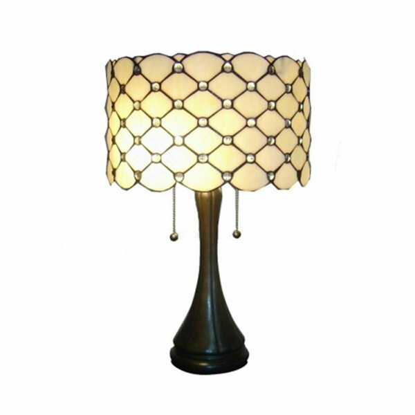 Warehouse Of Tiffany Stylish Jeweled Bronze Table Lamp TF7048TL